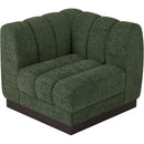 Meridian Quinn Green Chenille Fabric Corner Chair IMAGE 4