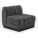  Manufacturer Color_Grey -- Quinn Grey Chenille Fabric Upholstered Modular Armless Chair IMAGE 10