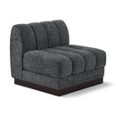  Manufacturer Color_Grey -- Quinn Grey Chenille Fabric Upholstered Modular Armless Chair IMAGE 1