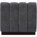  Manufacturer Color_Grey -- Quinn Grey Chenille Fabric Upholstered Modular Armless Chair IMAGE 3