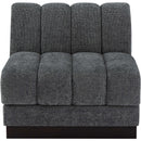  Manufacturer Color_Grey -- Quinn Grey Chenille Fabric Upholstered Modular Armless Chair IMAGE 4