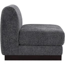 Meridian Quinn Grey Chenille Fabric Armless Chair IMAGE 6