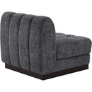  Manufacturer Color_Grey -- Quinn Grey Chenille Fabric Upholstered Modular Armless Chair IMAGE 7