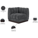 Meridian Quinn Grey Chenille Fabric Corner Chair IMAGE 10