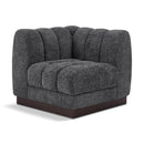 Meridian Quinn Grey Chenille Fabric Corner Chair IMAGE 1