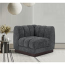  Manufacturer Color_Grey -- Quinn Grey Chenille Fabric Upholstered Modular Corner Chair IMAGE 2