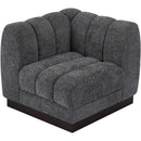  Manufacturer Color_Grey -- Quinn Grey Chenille Fabric Upholstered Modular Corner Chair IMAGE 4