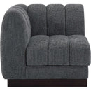 Meridian Quinn Grey Chenille Fabric Corner Chair IMAGE 5