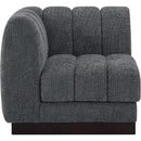  Manufacturer Color_Grey -- Quinn Grey Chenille Fabric Upholstered Modular Corner Chair IMAGE 5