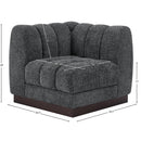  Manufacturer Color_Grey -- Quinn Grey Chenille Fabric Upholstered Modular Corner Chair IMAGE 9