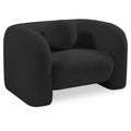 Meridian Emory Black Boucle Fabric Chair IMAGE 1