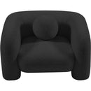 Meridian Emory Black Boucle Fabric Chair IMAGE 5