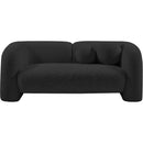 Meridian Emory Black Boucle Fabric Loveseat IMAGE 4
