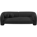 Meridian Emory Black Boucle Fabric Sofa IMAGE 5