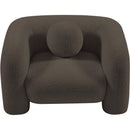 Meridian Emory Brown Boucle Fabric Chair IMAGE 5