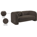  Manufacturer Color_Brown -- Emory 66" Brown Boucle Fabric Upholstered Loveseat IMAGE 18