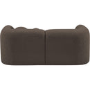 Meridian Emory Brown Boucle Fabric Loveseat IMAGE 3