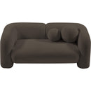  Manufacturer Color_Brown -- Emory 66" Brown Boucle Fabric Upholstered Loveseat IMAGE 5