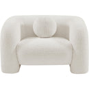 Meridian Emory Cream Boucle Fabric Chair IMAGE 4