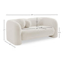 Meridian Emory Cream Boucle Fabric Loveseat IMAGE 17
