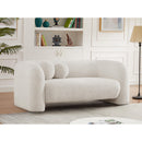  Manufacturer Color_Cream -- Emory 66" Cream Boucle Fabric Upholstered Loveseat IMAGE 2