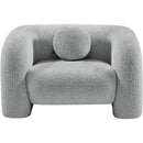 Meridian Emory Grey Boucle Fabric Chair IMAGE 4