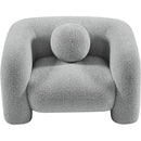  Manufacturer Color_Grey -- Emory Grey Boucle Fabric Upholstered Chair IMAGE 5