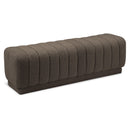  Manufacturer Color_Brown -- Heathrow Brown Boucle Fabric Upholstered Bench IMAGE 1