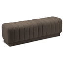 Meridian Heathrow Brown Boucle Fabric Ottoman/Bench IMAGE 1