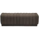  Manufacturer Color_Brown -- Heathrow Brown Boucle Fabric Upholstered Bench IMAGE 3