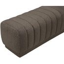  Manufacturer Color_Brown -- Heathrow Brown Boucle Fabric Upholstered Bench IMAGE 5