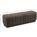  Manufacturer Color_Brown -- Heathrow Brown Boucle Fabric Upholstered Bench IMAGE 6