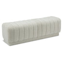 Meridian Heathrow Cream Boucle Fabric Ottoman/Bench IMAGE 1