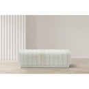 Meridian Heathrow Cream Boucle Fabric Ottoman/Bench IMAGE 2