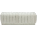Meridian Heathrow Cream Boucle Fabric Ottoman/Bench IMAGE 3