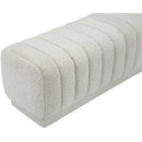 Manufacturer Color_Cream -- Heathrow Cream Boucle Fabric Upholstered Bench IMAGE 5
