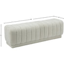  Manufacturer Color_Cream -- Heathrow Cream Boucle Fabric Upholstered Bench IMAGE 6