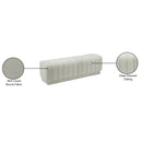 Meridian Heathrow Cream Boucle Fabric Ottoman/Bench IMAGE 7