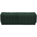  Manufacturer Color_Green -- Heathrow Green Boucle Fabric Upholstered Bench IMAGE 3