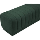  Manufacturer Color_Green -- Heathrow Green Boucle Fabric Upholstered Bench IMAGE 5