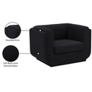 Meridian Kimora Black Linen Textured Fabric Chair IMAGE 11