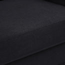Meridian Kimora Black Linen Textured Fabric Loveseat IMAGE 10