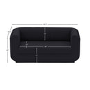 Meridian Kimora Black Linen Textured Fabric Loveseat IMAGE 12
