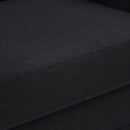 Meridian Kimora Black Linen Textured Fabric Sofa IMAGE 10