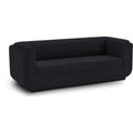 Meridian Kimora Black Linen Textured Fabric Sofa IMAGE 1