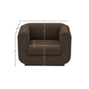 Meridian Kimora Brown Linen Textured Fabric Chair IMAGE 10