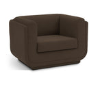  Manufacturer Color_Brown -- Kimora Brown Linen Textured Fabric Upholstered Chair IMAGE 1