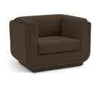 Meridian Kimora Brown Linen Textured Fabric Chair IMAGE 1