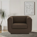  Manufacturer Color_Brown -- Kimora Brown Linen Textured Fabric Upholstered Chair IMAGE 2