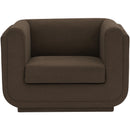  Manufacturer Color_Brown -- Kimora Brown Linen Textured Fabric Upholstered Chair IMAGE 4